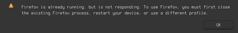 Firefox is already running, but is not responding - error on firefox without dbus!