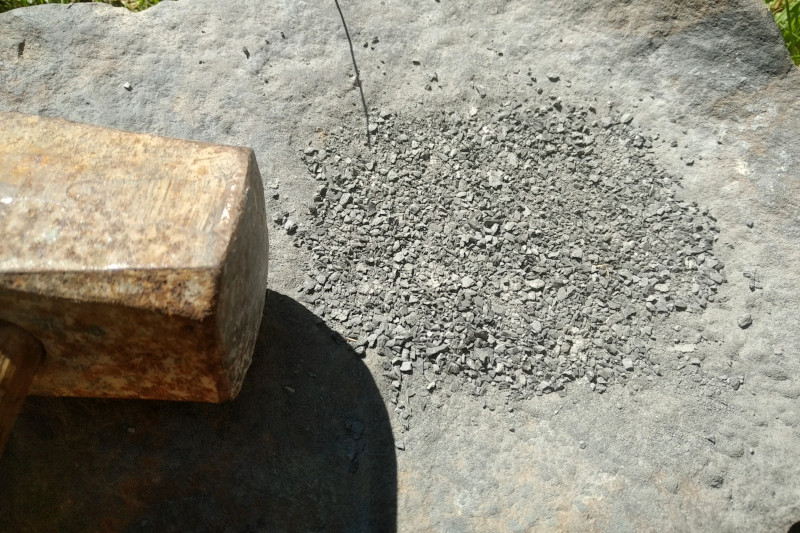 rocks after crushing