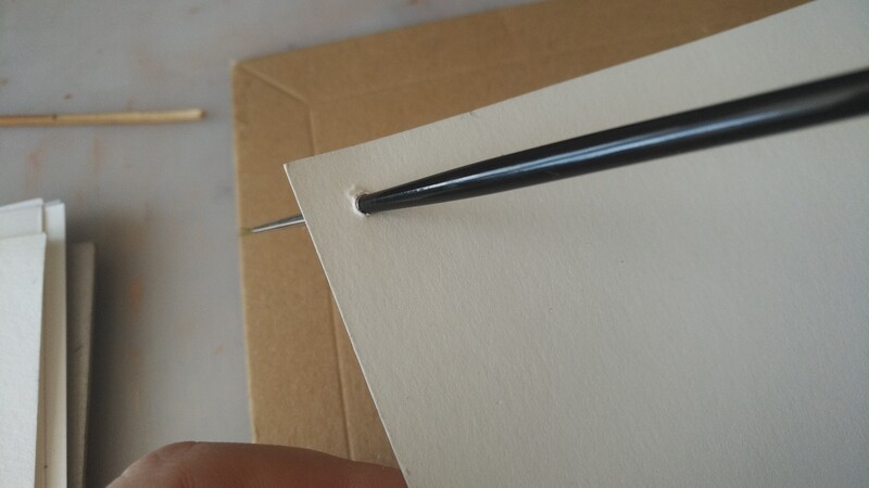 Preparing to make holes