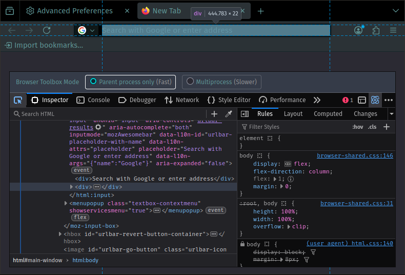 firefox browser toolbox