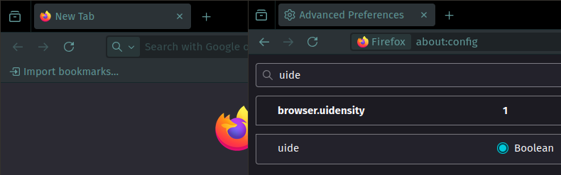 firefox difference between normal and compact ui