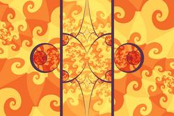 Tiled swirls foci in splits elliptic image